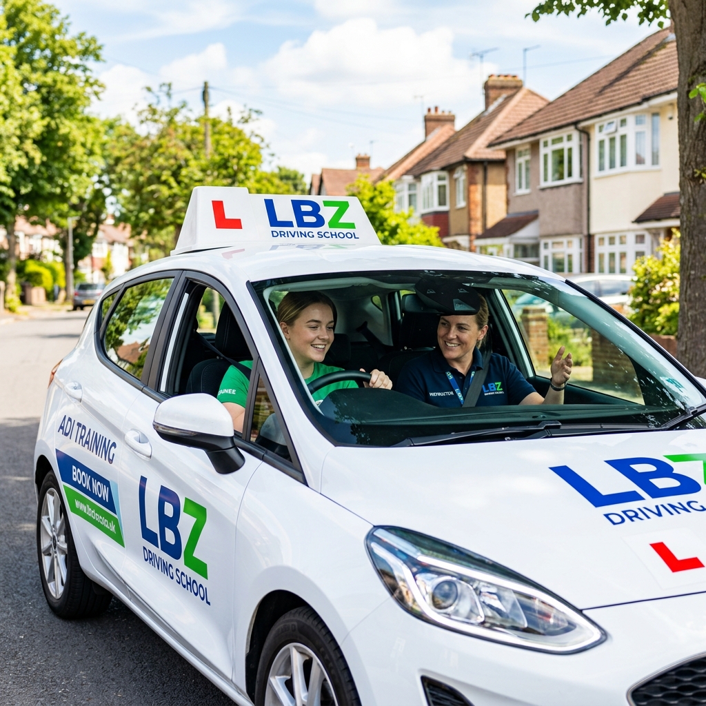 Vibrant LBZ Driving Instructor coaching pupil
